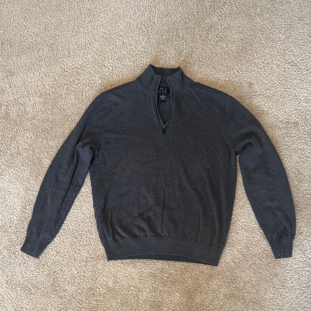 Jos. A. Bank Dark Gray Zip-Up Sweater